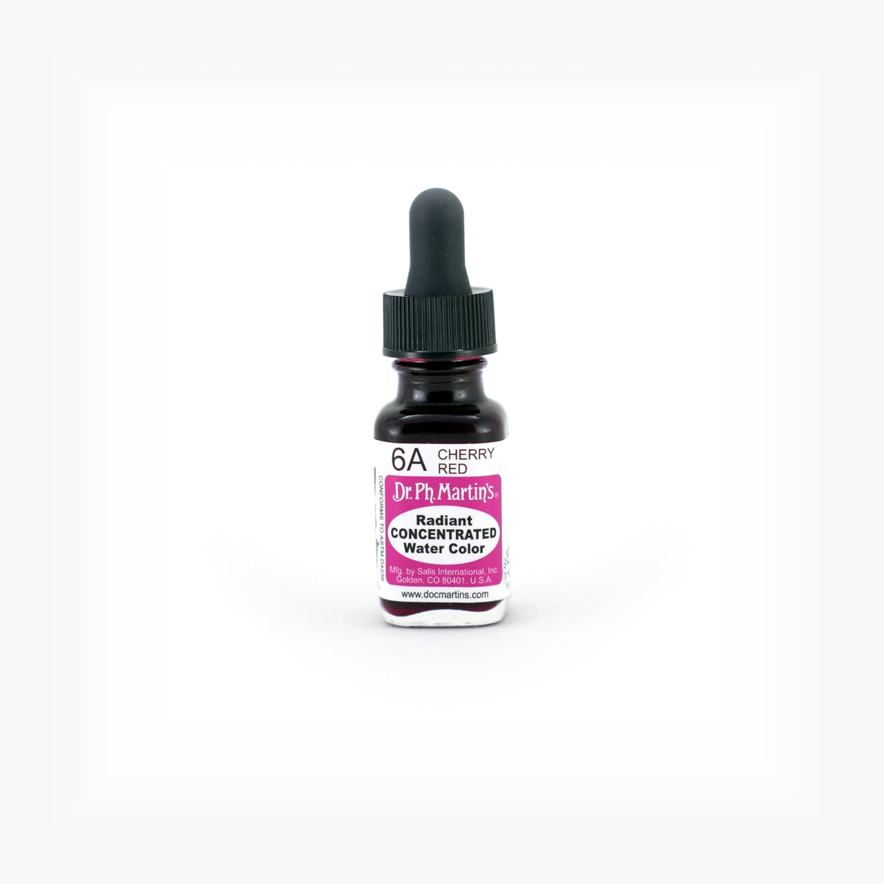 Dr. Ph. Martin's® Radiant Concentrated Water Color, ½ US fl oz, 6A Cherry Red, 1 Bottle